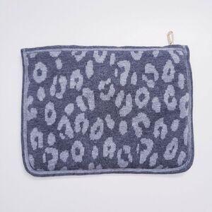 Chicos Gray Leopard Print Wool Blend Travel Bag